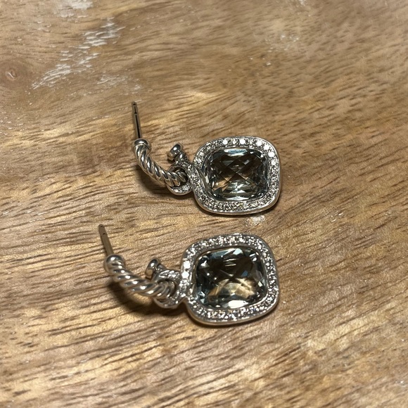 David Yurman Prasiolite & Diamond Labyrinth Drop Earrings - Picture 6 of 16